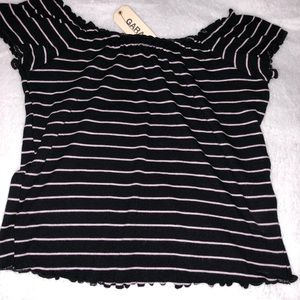 Striped off the shoulder Top